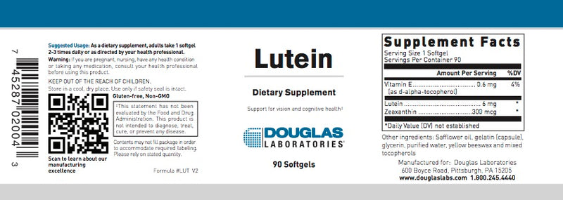 Lutein (90 softgels) by Douglas Laboratories