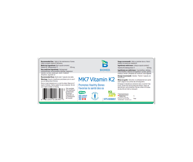 MK7 (Vitamin K2) 90 capsules by BioMed