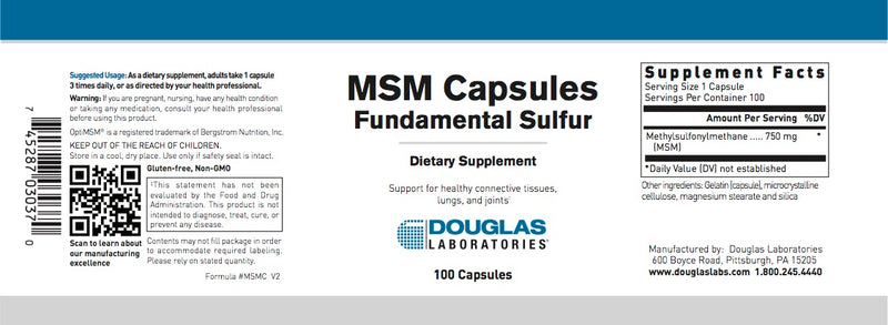 MSM Capsules (100 caps) by Douglas Laboratories