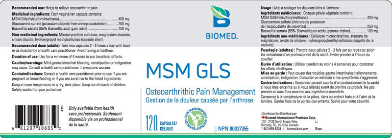 MSM-GLS 120 capsules by BioMed