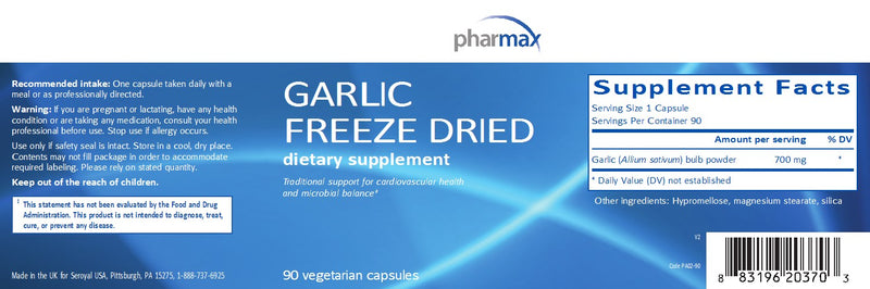 Garlic Freeze Dried (90 caps) by Pharmax