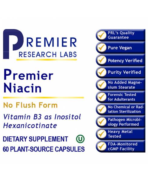 Niacin (No Flush), Premier (60 caps) BY Premier Research Labs