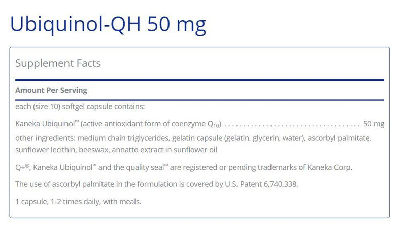 Ubiquinol-QH 50 mg 60&