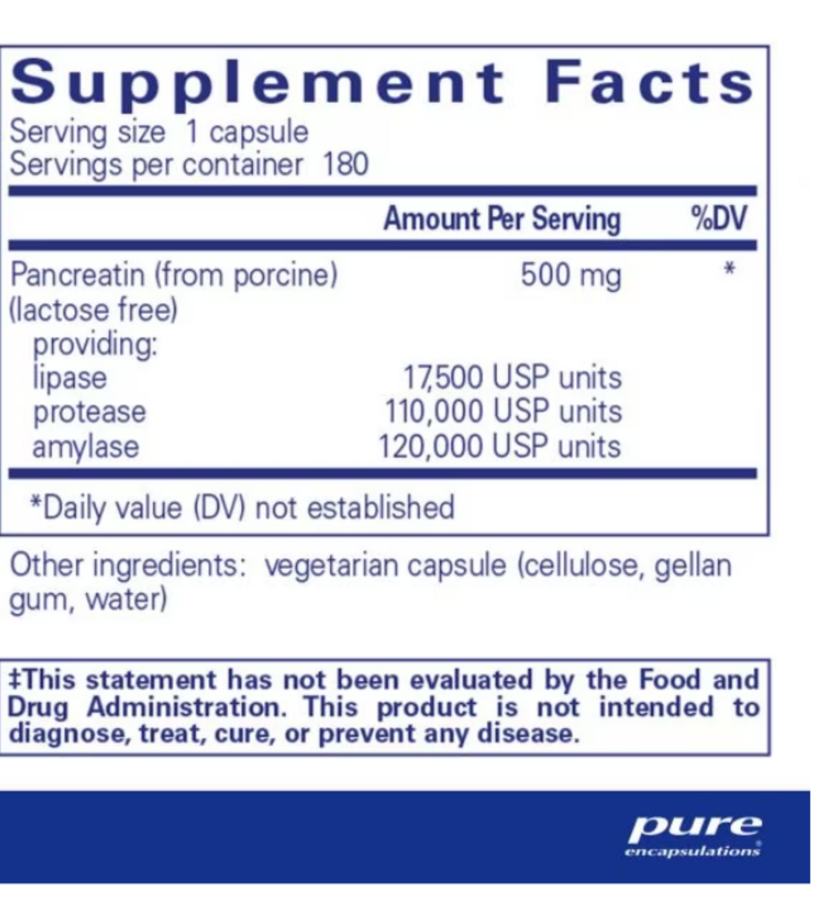 Pancreatic Enzyme 180 caps by Pure Encapsulations - Natural Healing House