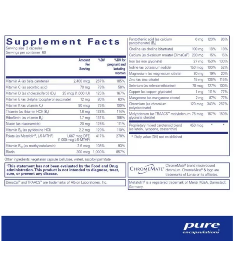 PreNatal Nutrients 120 caps  by Pure Encapsulations