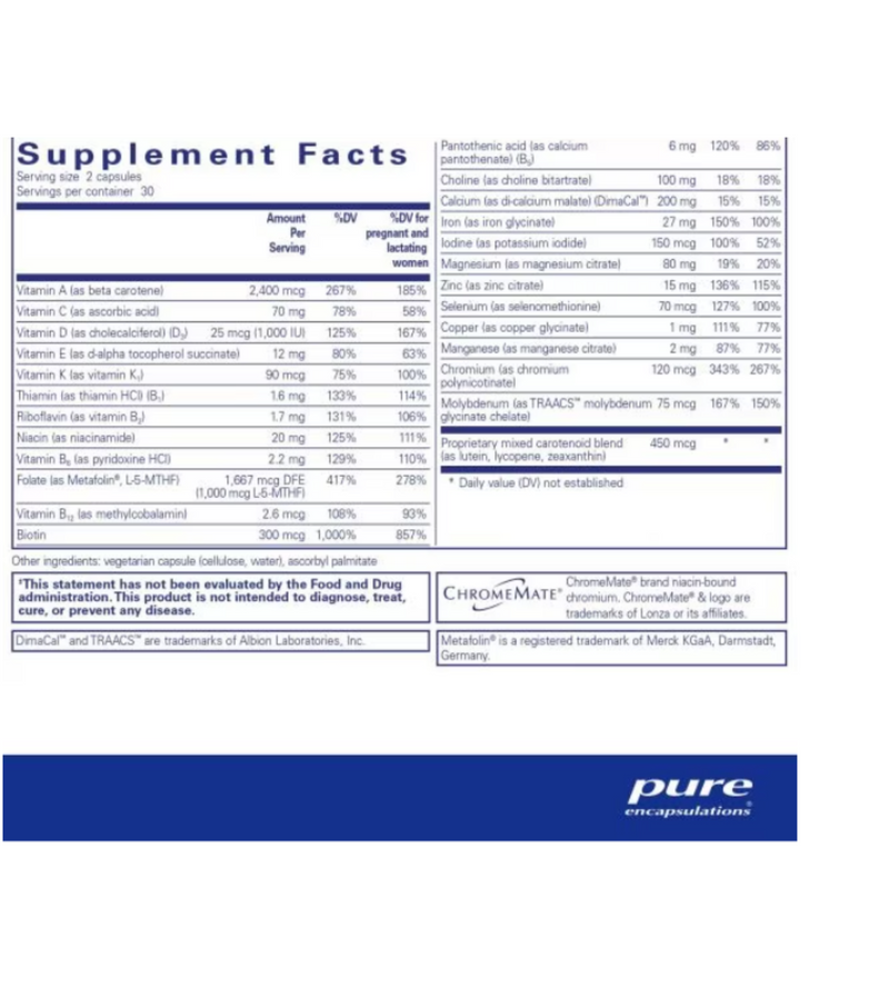 PreNatal Nutrients 60 caps by Pure Encapsulations