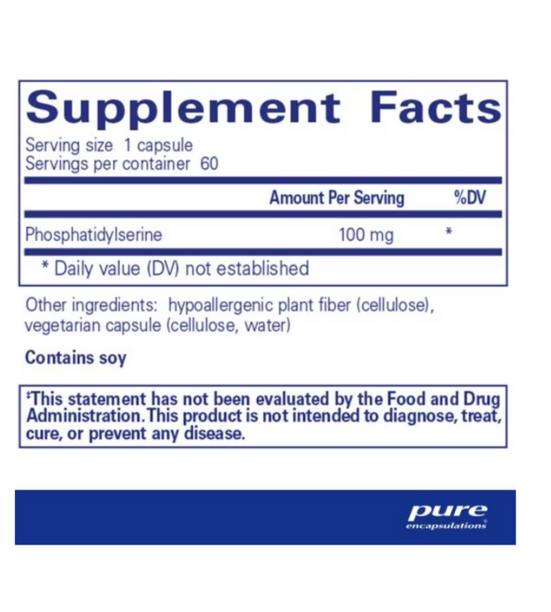 PS 100 (phosphatidylserine) 60 caps by Pure Encapsulations
