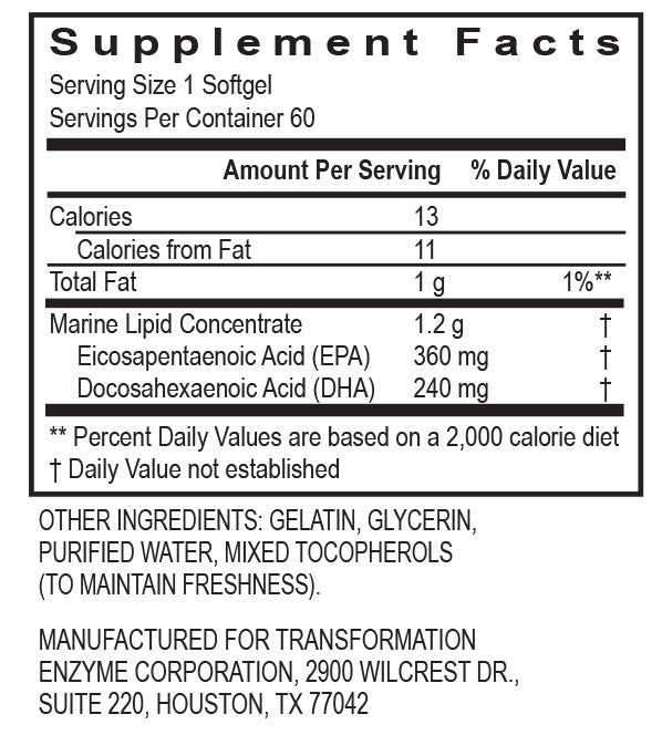 EFA 1200mg - 60 count by Transformation Enzymes