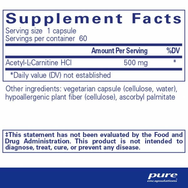 Acetyl-l-Carnitine 500 mg 60&