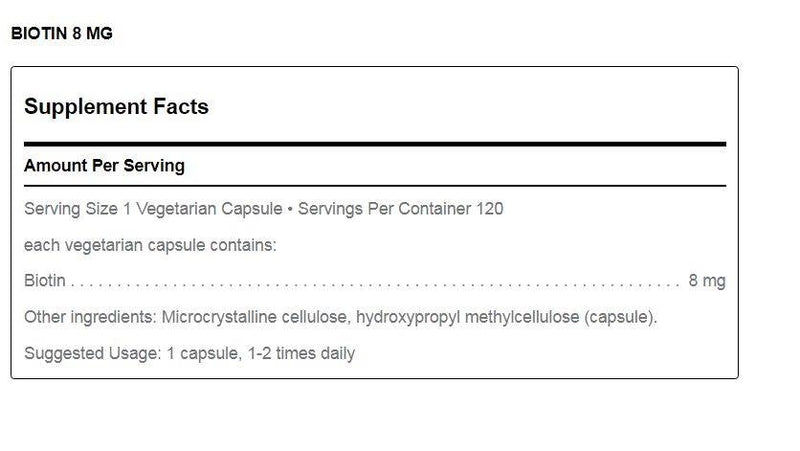 Biotin 8 mg (120 caps) by Douglas Laboratories