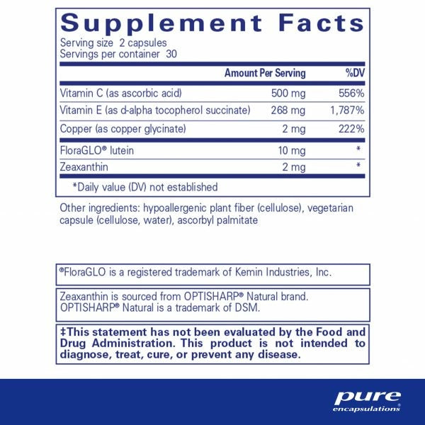 Eye Protect Basics w/o zinc* 60 caps by Pure Encapsulations