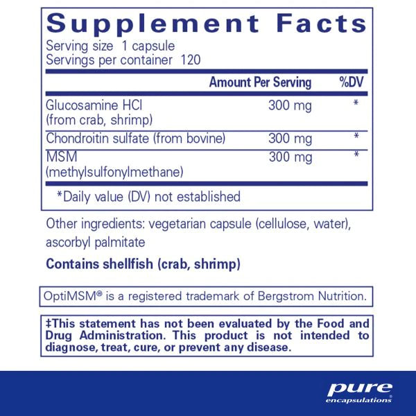 Glucosamine Chondroitin W/MSM 120 by Pure Encapsulations