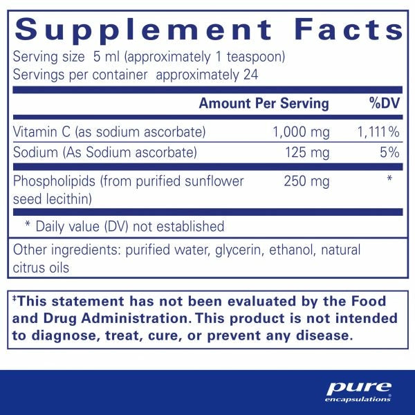 Liposomal Vitamin C liquid 4 oz by Pure Encapsulations