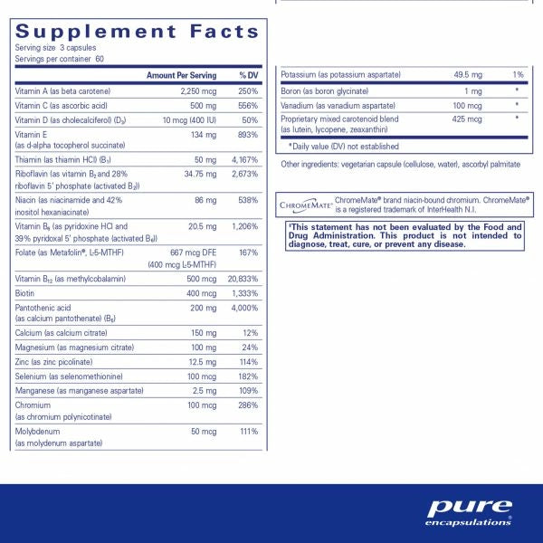 Nutrient 950 W/O Cu,  Fe  & Iodine 180 caps  By Pure Encapsulations