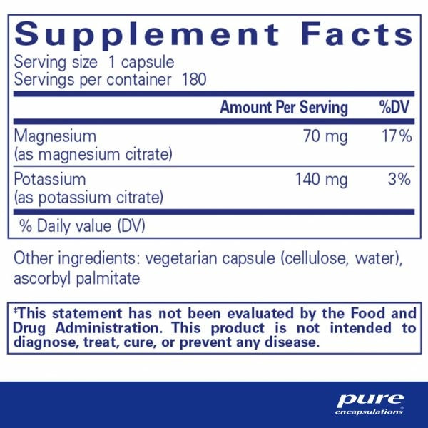 Potassium Magnesium (citrate) 180 caps by Pure Encapsulations